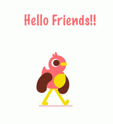 Hello Animated Friends Ducky Tony Babel Walk GIF