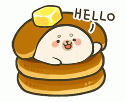 Hello Animated Pancakes A-Shu The Seal GIF