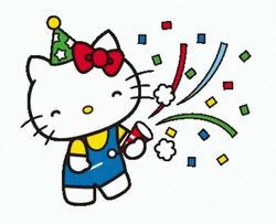 Hello Animated Sanrio Kitty Party Poppers  GIF