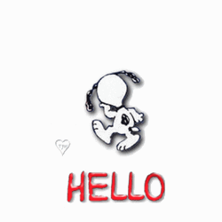 Hello Animated Snoopy Flying Kiss GIF