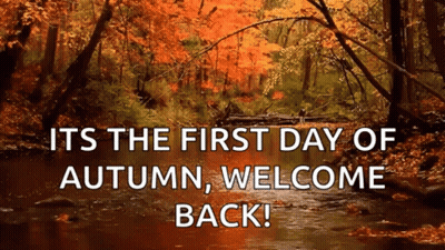 Hello Autumn Falling Leaves GIF