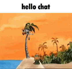 Hello Chat Coconut Tree GIF