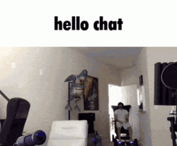 Hello Chat Guy On Chair GIF