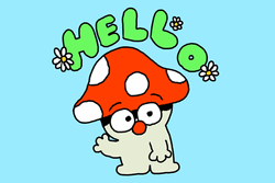 Hello Cute Mushroom GIF