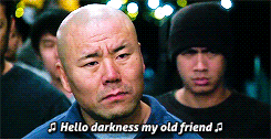 Hello Darkness My Old Friend Asian Guy Staring GIF