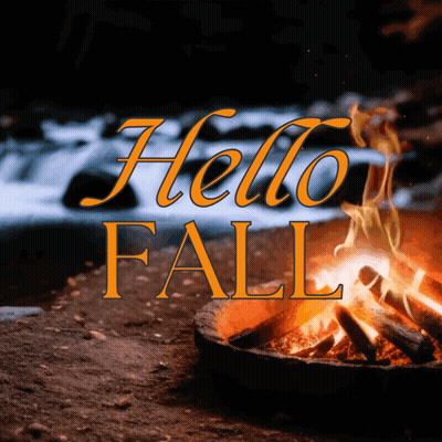 Hello Fall Sign With Fire GIF