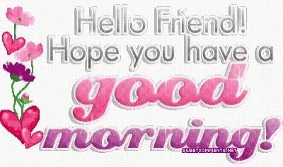 Hello Friend Good Morning With Flowers And Hearts GIF