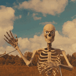 Hello Friends Skeleton Waving GIF