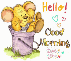 Hello Good Morning Love You Bear Pek A Boo GIF