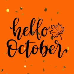 Hello Happy October Confetti GIF
