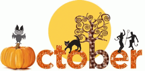 Hello Happy October Pumpkin GIF