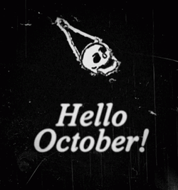 Hello Happy October Spinning Skull GIF