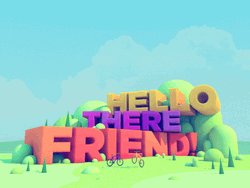 Hello Hi There Friend Animated Text GIF