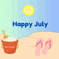 Hello July Beach Day GIF