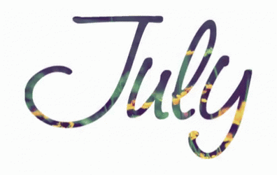 Hello July Calligraphy Letter GIF