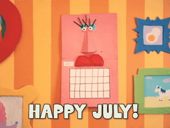 Hello July Cartoon Snail GIF