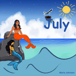 Hello July Ocean Mermaid GIF