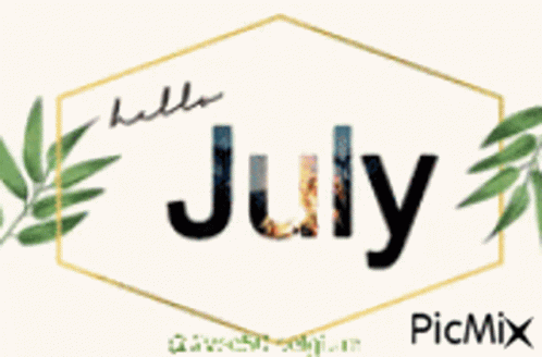 Hello July Text GIF