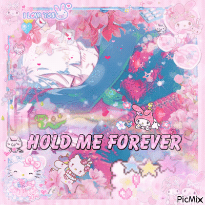 Hello Kitty And My Melody Hold Me Forever GIF