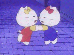 Hello Kitty And Sister Jumping For Joy GIF