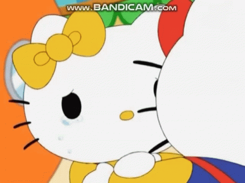 Hello Kitty Cartoon With Yellow Bow GIF