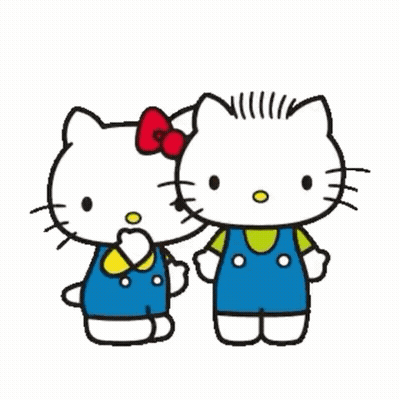 Hello Kitty Characters Hugging With Heart Eyes GIF
