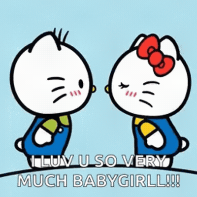 Hello Kitty Characters Kissing GIF