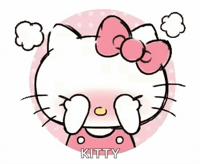 Hello Kitty Covering Eyes In Circle GIF