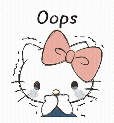 Hello Kitty Crying With Pink Bow Saying Oops GIF