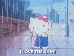 Hello Kitty Enjoying Rain