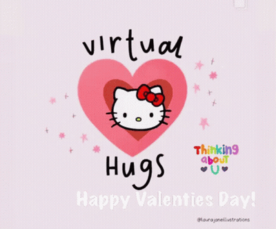 Hello Kitty Greeting Card Virtual Hugs GIF