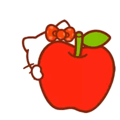 Hello Kitty Holding Apple Sticker