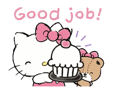 Hello Kitty Holding Cupcake Sticker