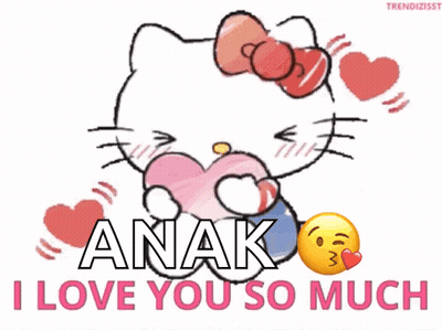 Hello Kitty Holding Heart Anak I Love You So Much GIF