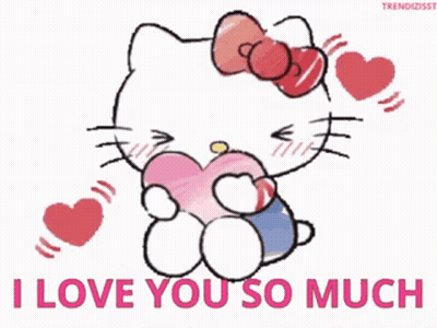 Hello Kitty Holding Heart I Love You GIF