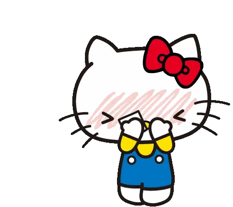 Hello Kitty Holding Love You Paper Sticker