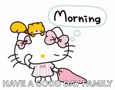 Hello Kitty Holding Pillow And Squirrel GIF