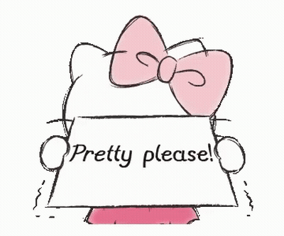 Hello Kitty Holding Pretty Please Sign GIF