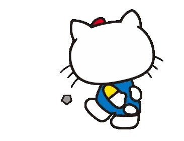 Hello Kitty In Blue And Yellow Outfit Sticker