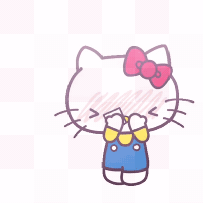 Hello Kitty Is Holding A Sign That Says " Love You " GIF