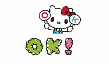 Hello Kitty Raising Okay Signage  GIF