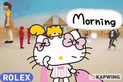 Hello Kitty Saying Morning To People GIF