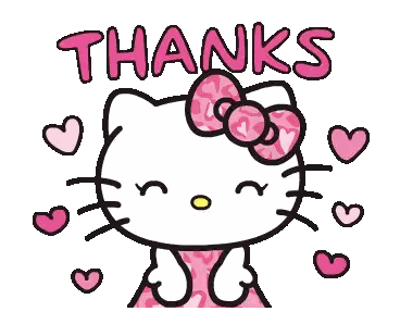 Hello Kitty Saying Thanks With Hearts Sticker