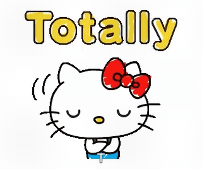 Hello Kitty Saying Totally With Bow GIF