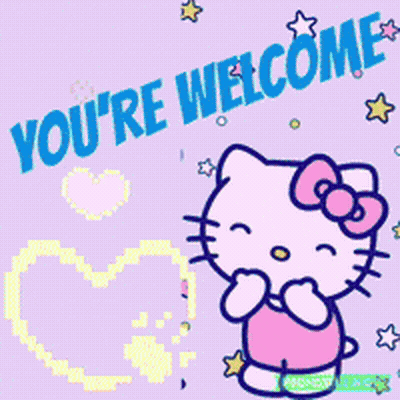 Hello Kitty Says You're Welcome With Heart GIF