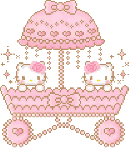 Hello Kitty Sitting Under Umbrella Sticker