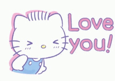 Hello Kitty Sticker Saying Love You GIF