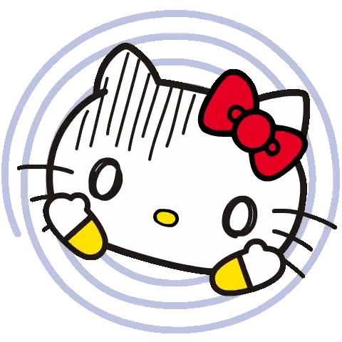 Hello Kitty Surprised With Red Bow Sticker