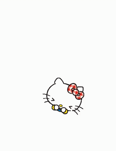 Hello Kitty Surrounded By Hearts Saying Yay GIF