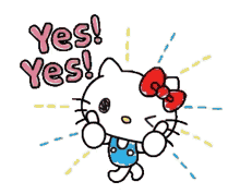 Hello Kitty Thumbs Up Yes Yes Yes